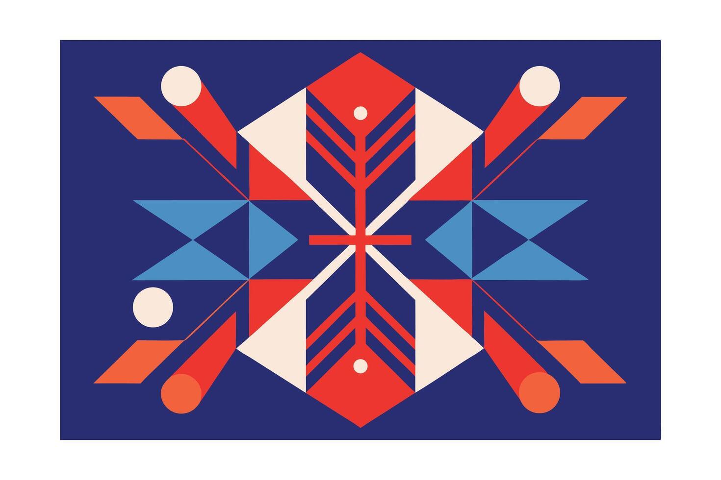 Abstract Geometric Composition Bold Colors Centered Design Contemporary Graphic Illustration Modern Art For Backgrounds And Creative Projects With Symmetrical And Asymmetrical Elements vector