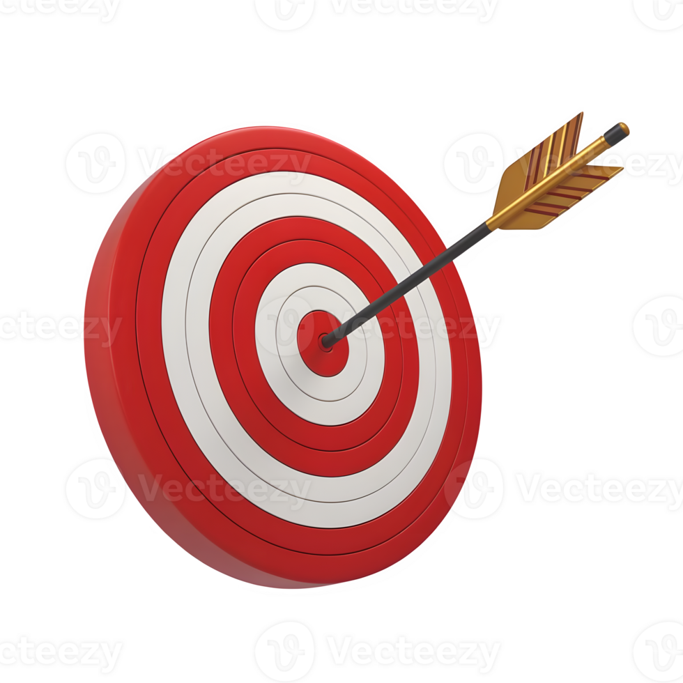 3D Dartboard Target Symbol Transparent Background, Business Success Concept png
