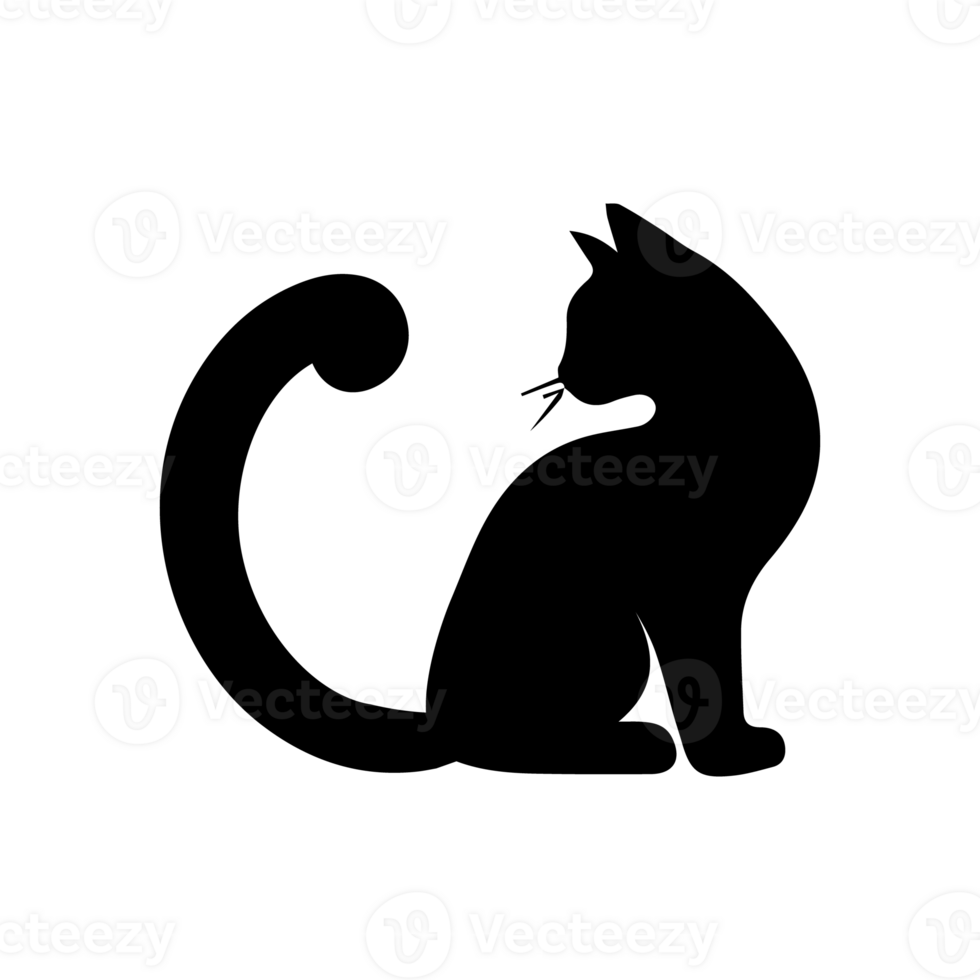 Elegant Black Cat Silhouette Design Simple Minimalist Art Graphic Perfect for Pet Lovers Home Decor or Cat Themed Projects Downloadable Instant Digital Art png