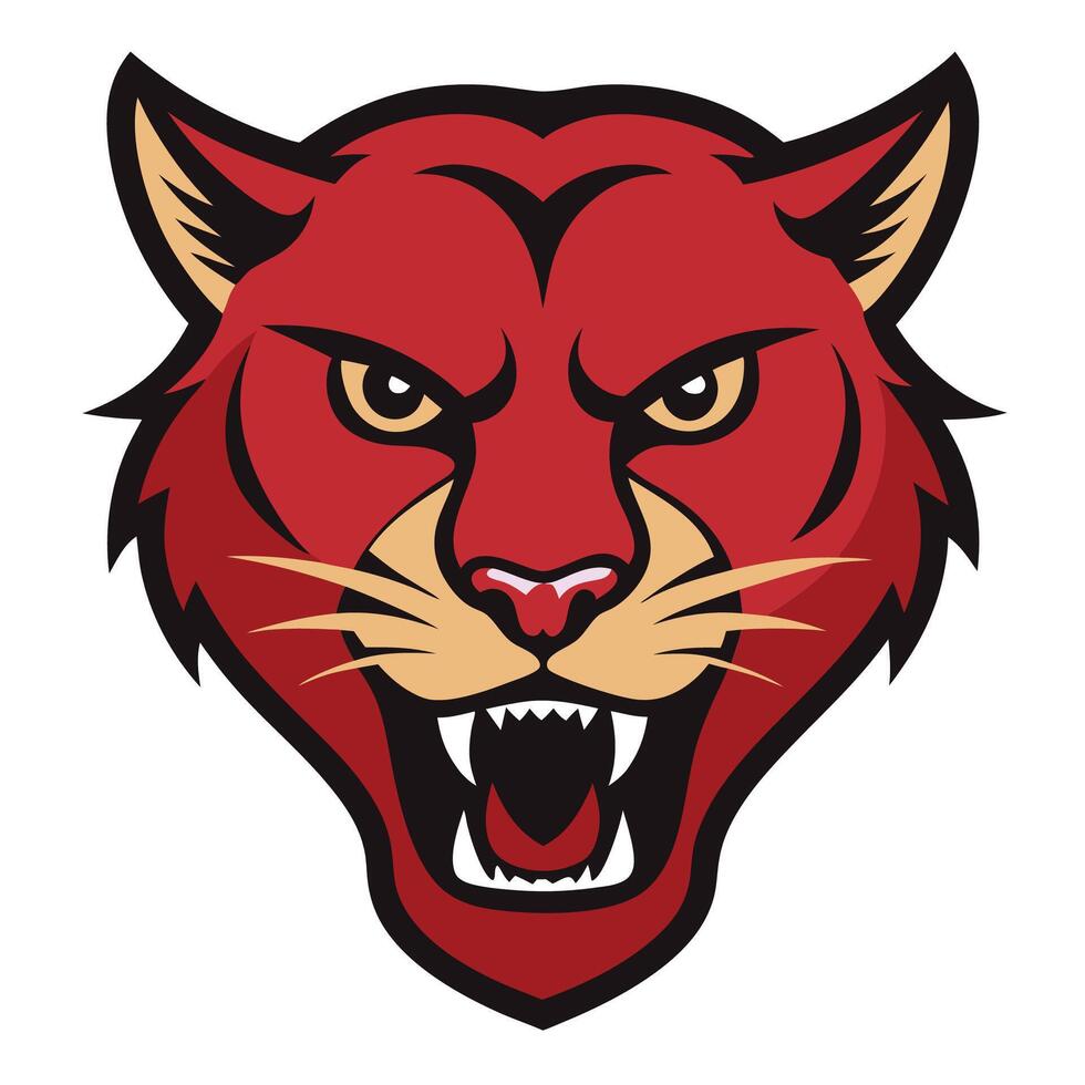 Puma Face Logo Design on White vector