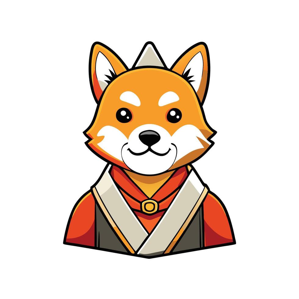 Charming Shiba Inu with Japanese Style Attire vector