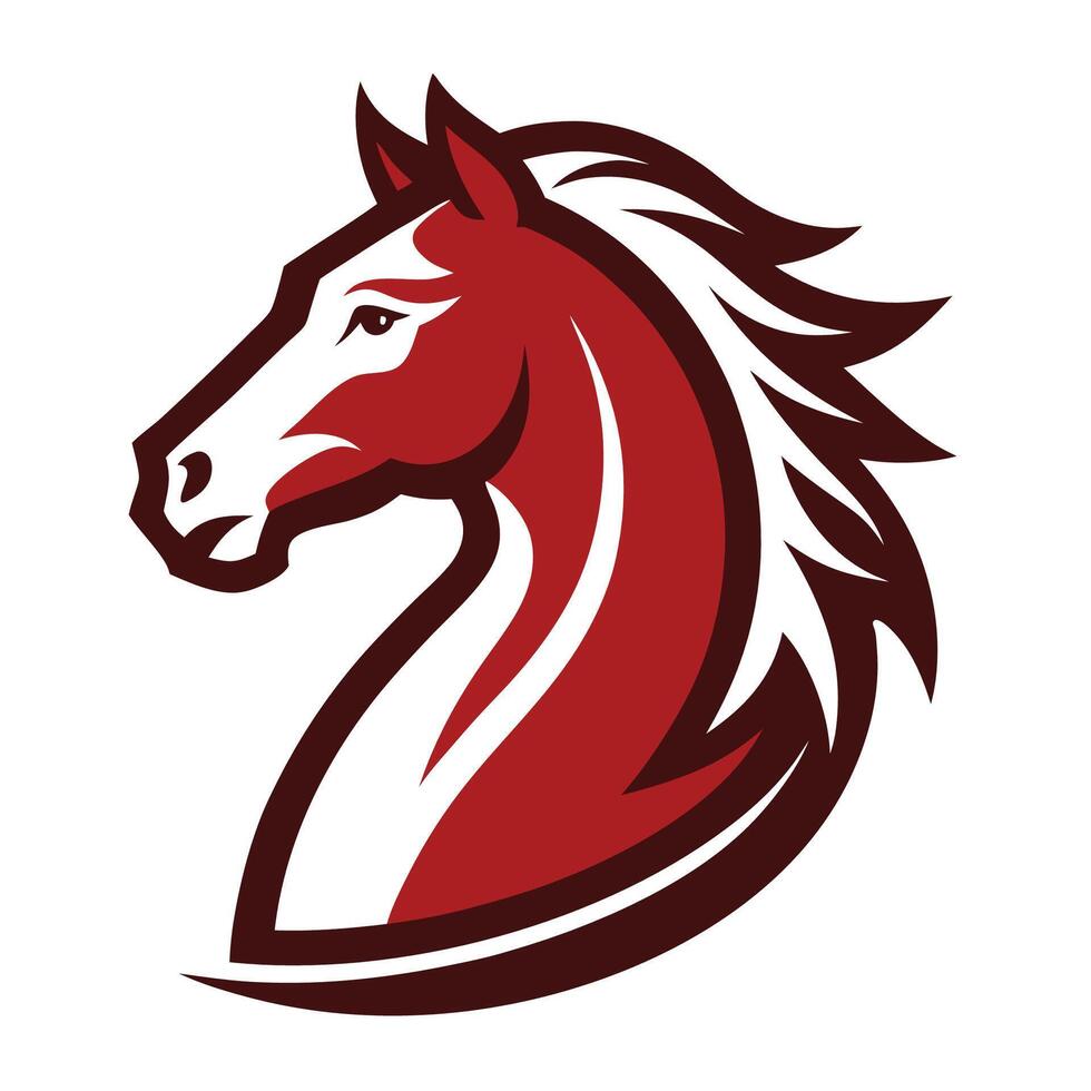 Bold Horse Head Logo on White vector