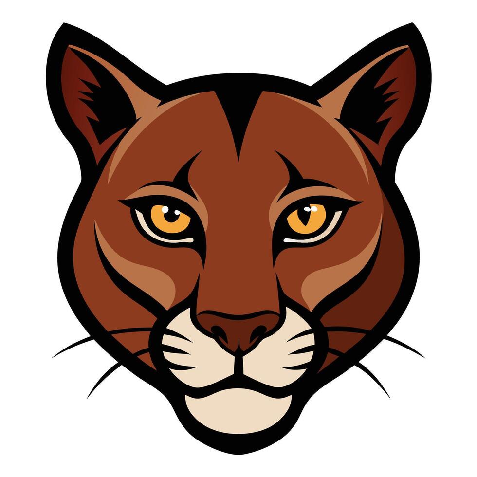 Stylized Puma Head Design on White vector