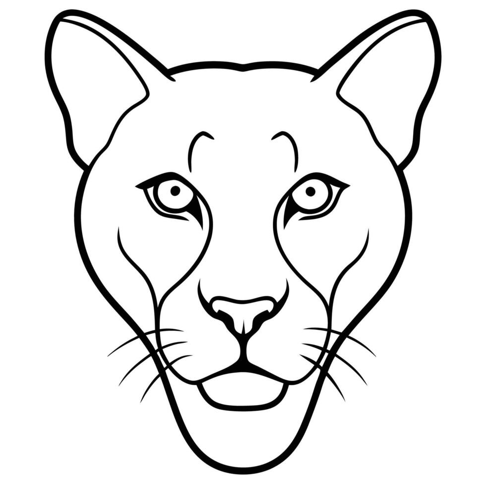 Bold Puma Head Graphic on White vector
