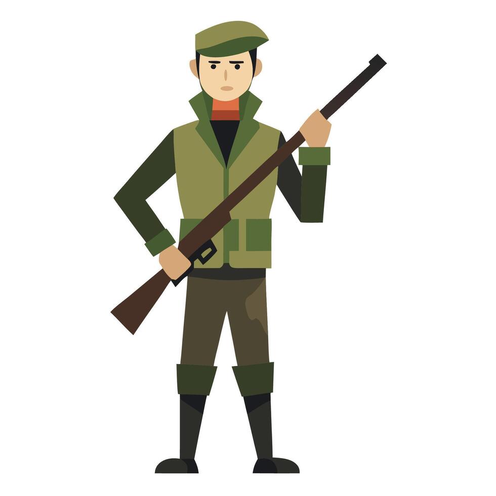 Cartoon Army Man with a Shotgun vector