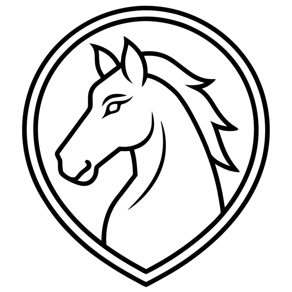 Horse Head Branding Logo on White vector