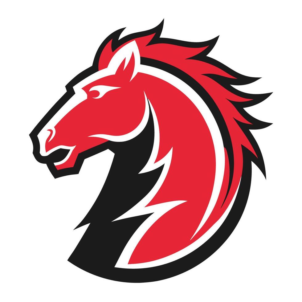 Horse Head Mascot Logo on White vector