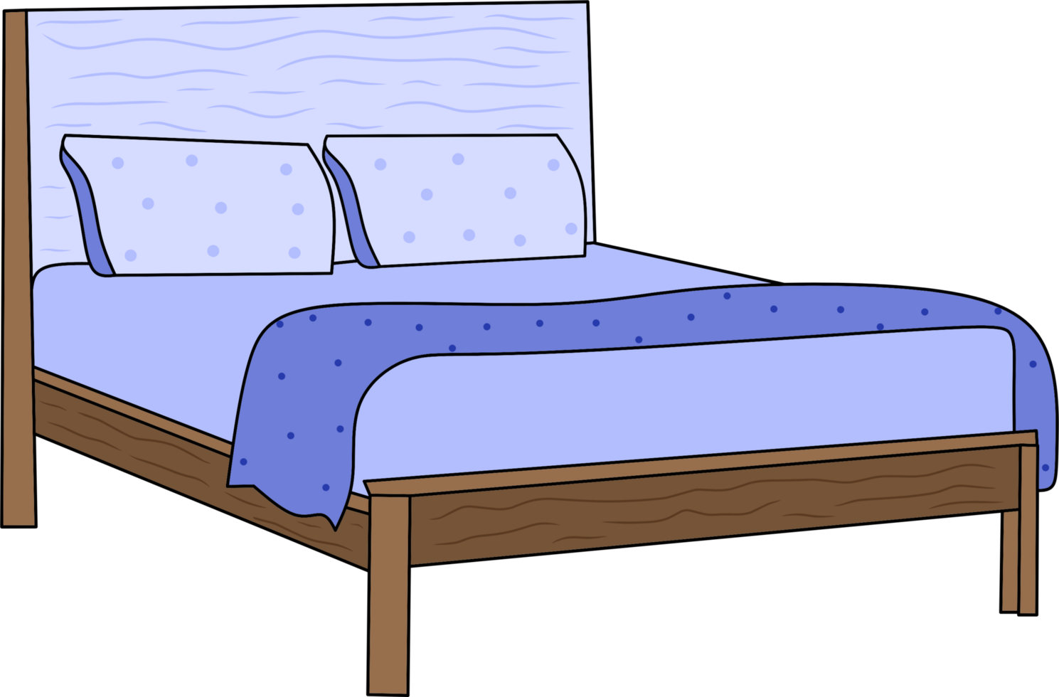 bed with pillows illustration png