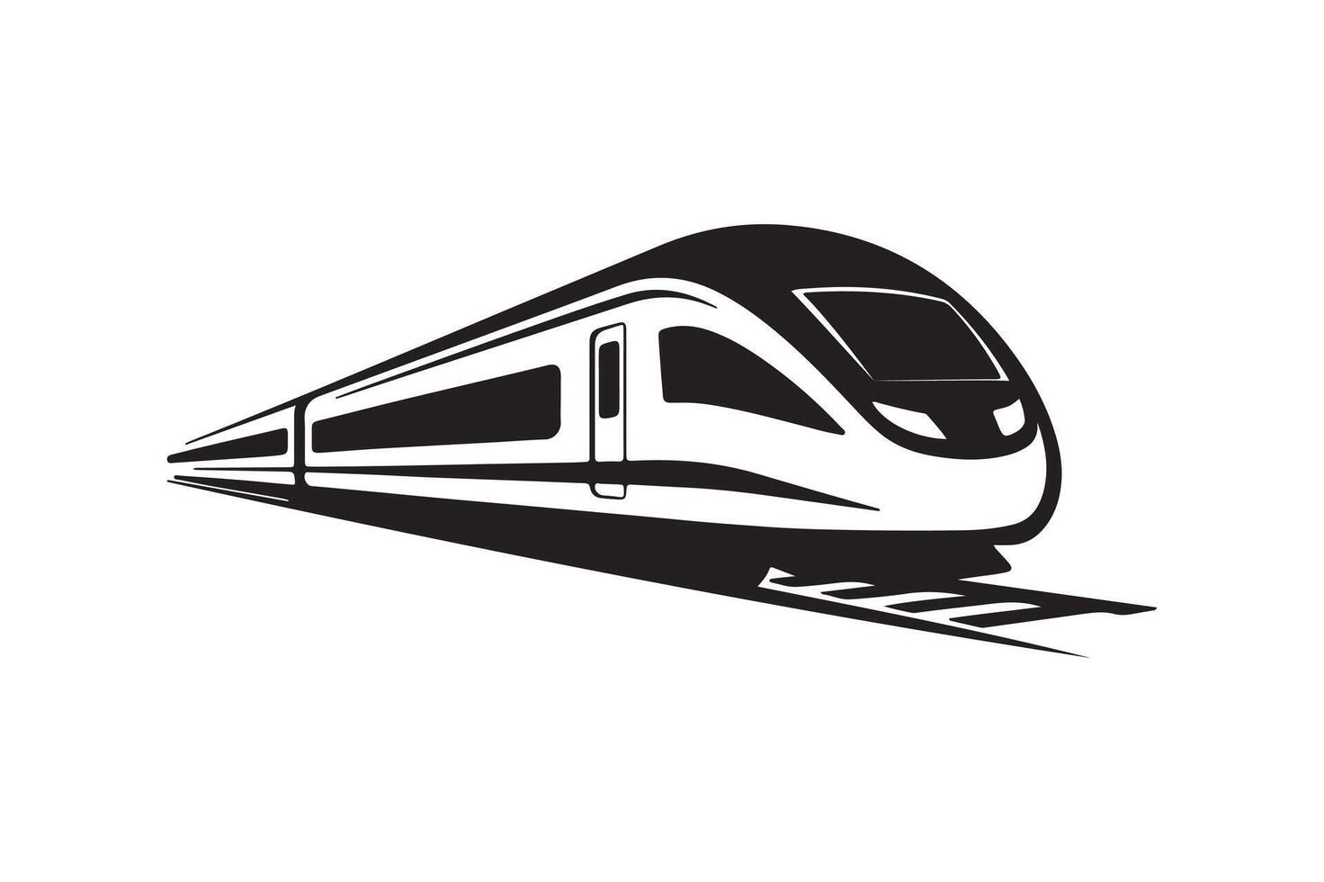 Express Train Illustration Sleek Modern Design Speed And Efficiency Represents Fast Transportation In Black And White For Various Creative Projects vector