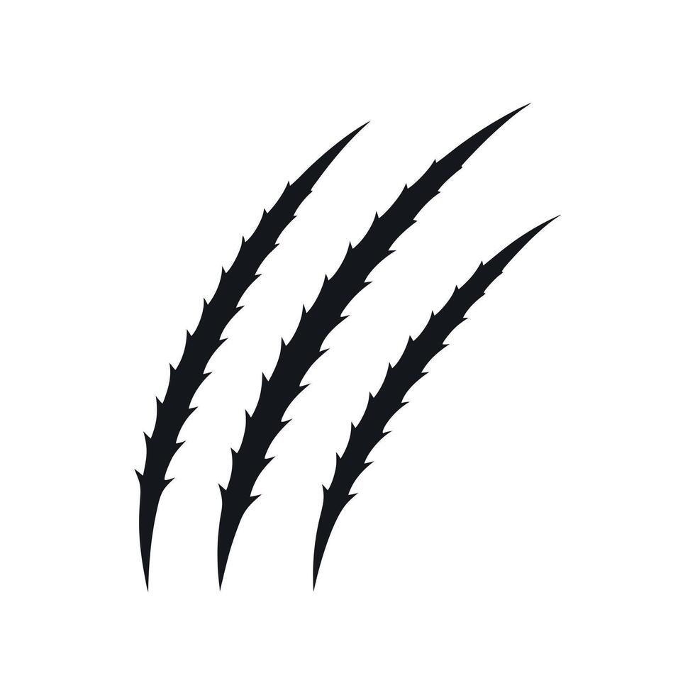 Silhouette Animal Claw Marks On Plain Background Scratching Concept Halloween Creepy Monster Scratch Animal Attack Sharp Nail vector