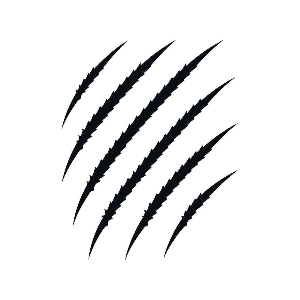 Claw Marks Illustration Set Of Rips And Scratches From Wild Animals On A Plain White Background vector