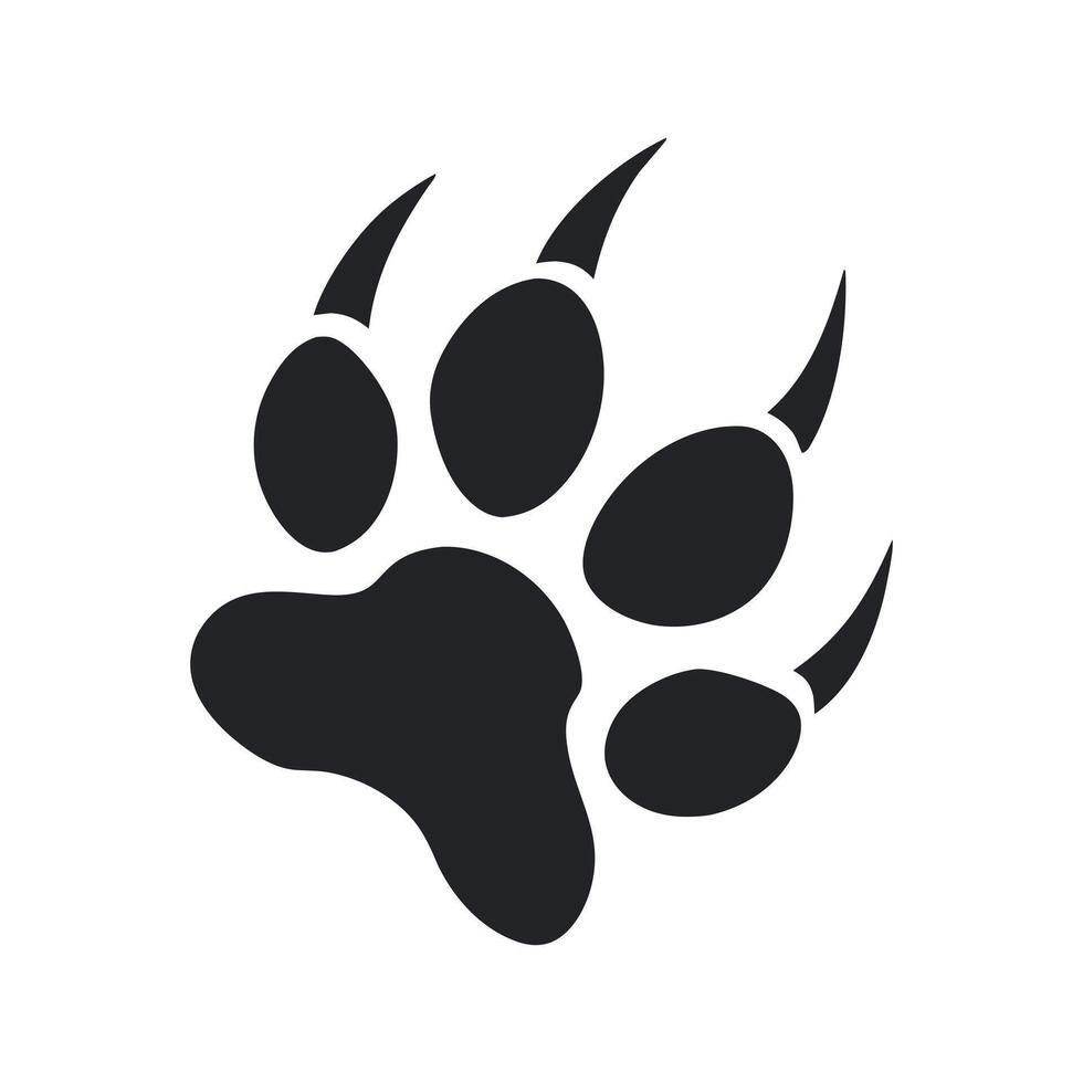 Illustration Of A Stylized Animal Paw Print With Sharp Claws Suitable For Brand Identity And Design Projects vector