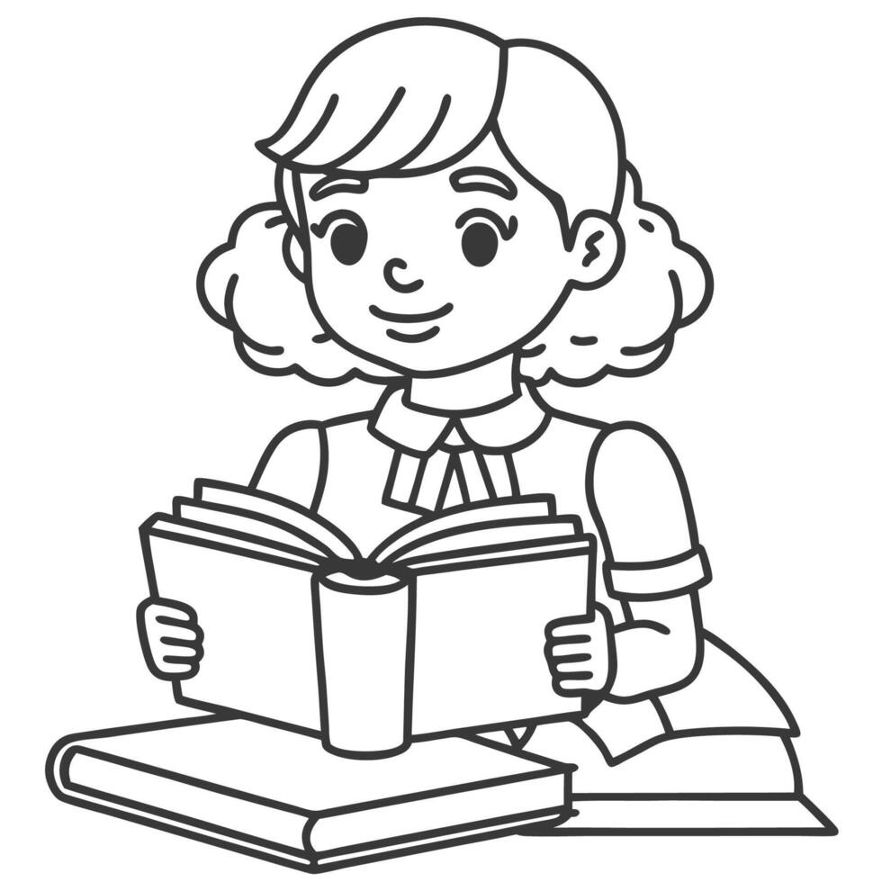 Simple Line Art Sketch for Coloring vector