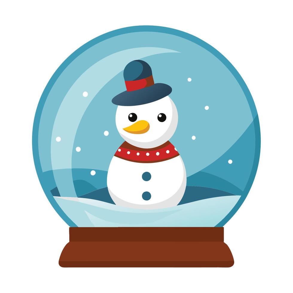 Winter Snowball Globe in Flat Illustration vector