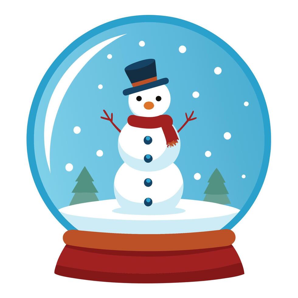 Minimalist Christmas Snow Globe Artwork vector