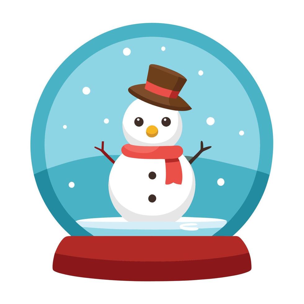 Christmas Snowball Globe Flat Design vector