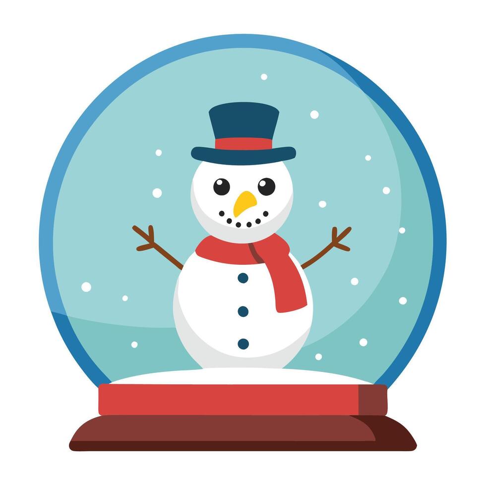 Cartoon Snow Globe Flat Christmas vector