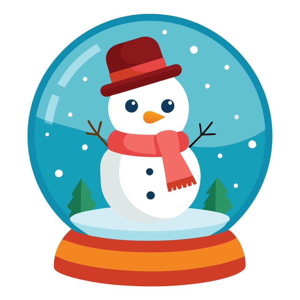 Flat Design Christmas Snow Globe vector