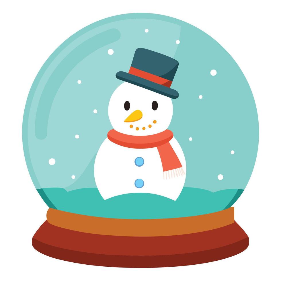 Festive Snowball Globe Flat Drawing vector