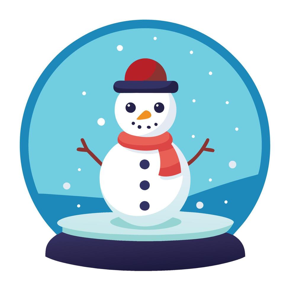 Festive Snow Globe Illustration in Flat Design vector