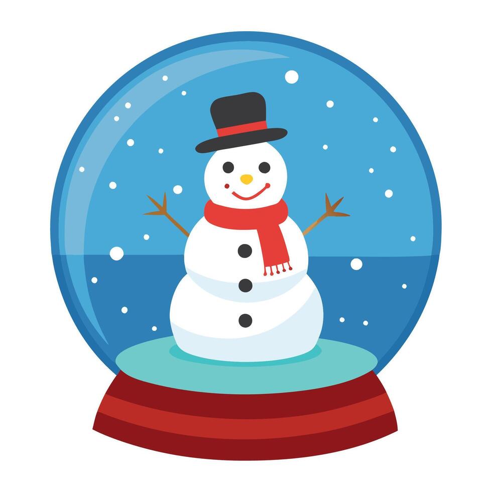 Flat Design Holiday Snow Globe Scene vector