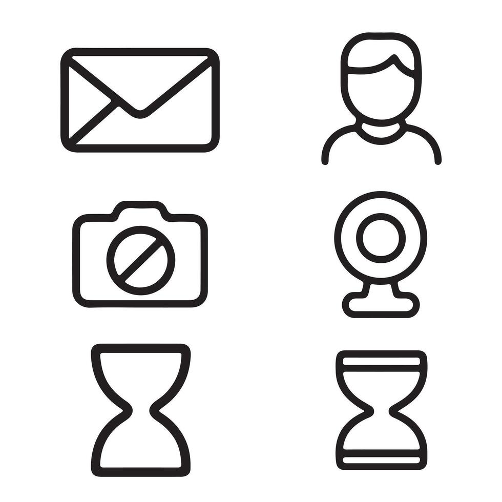 Minimalist Line Web and App Icon Collection vector