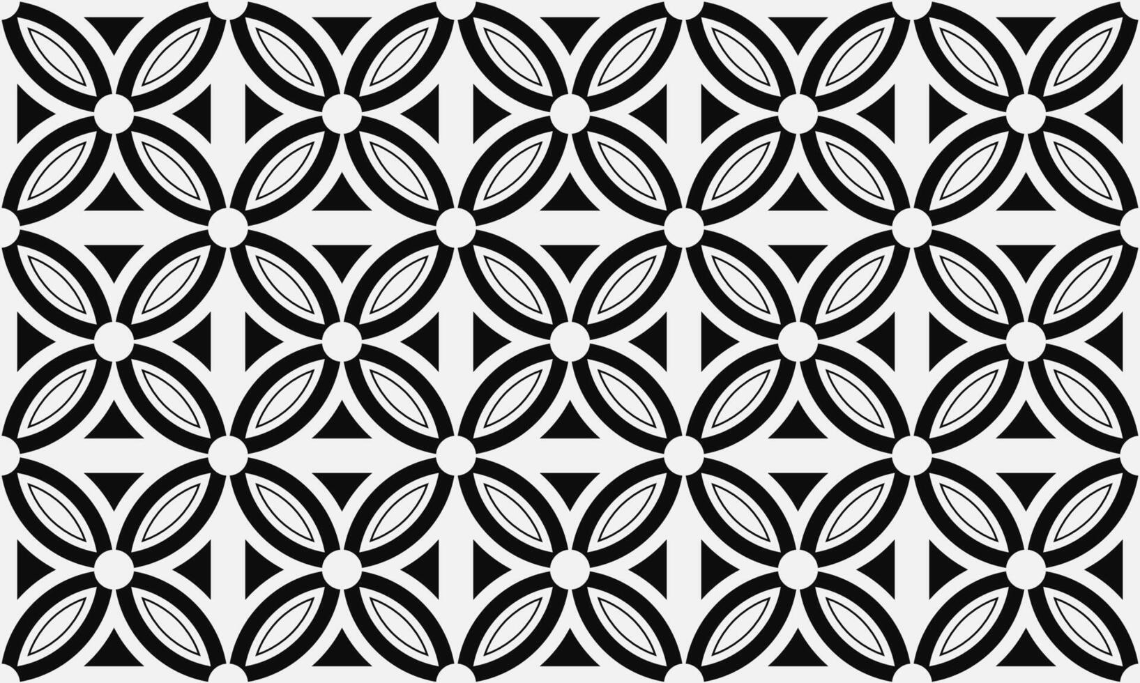 Indonesian batik motif with floral pattern. indonesian batik seamless pattern. black white seamless pattern background. vector