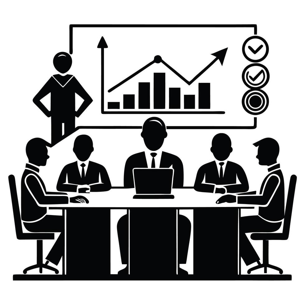 business meeting with business people illustration vector