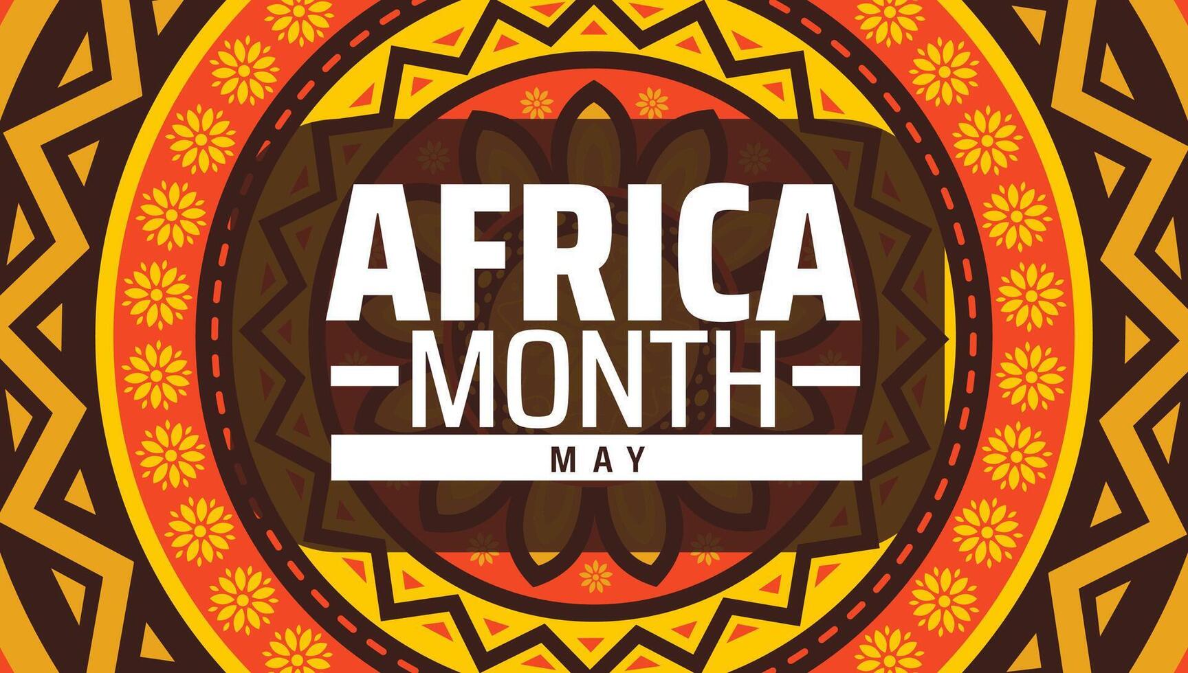 Africa Month mandala background banner or poster design template. observed every year in May. vector