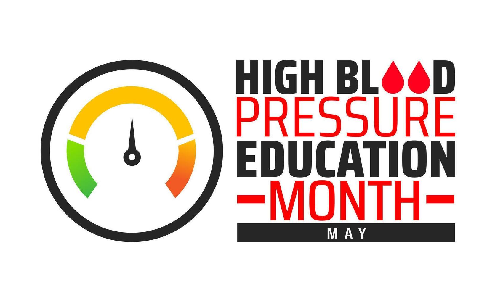 High Blood Pressure Education Month background banner or poster design template. observed every year in May. Holiday concept. vector