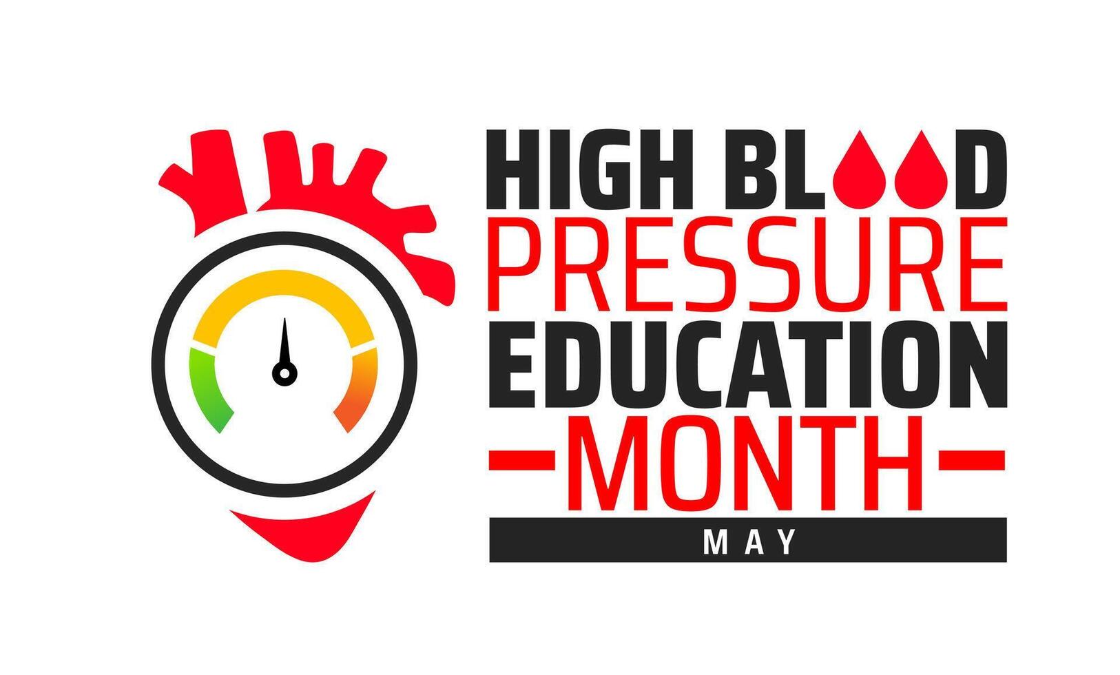 High Blood Pressure Education Month background banner or poster design template. observed every year in May. Holiday concept. Use to any Template, card vector