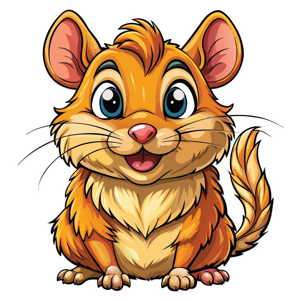 Cute cartoon gerbil flat design on white background vector