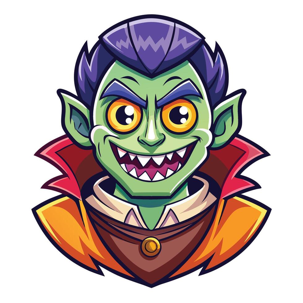 Halloween Green Vampire on white background vector