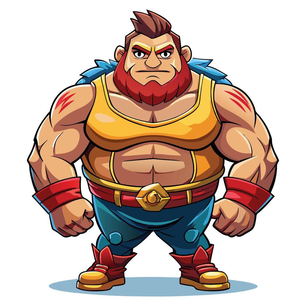 Big guy flat design isolated on white background vector