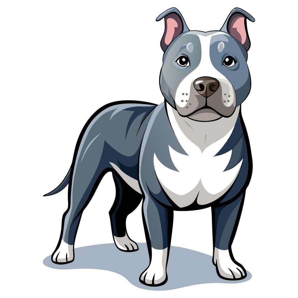 Pitbull dog flat design isolated on white background vector