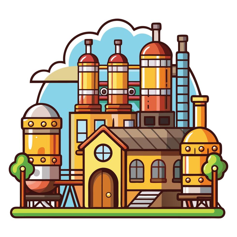 Clipart brewery flat design isolated on white background vector