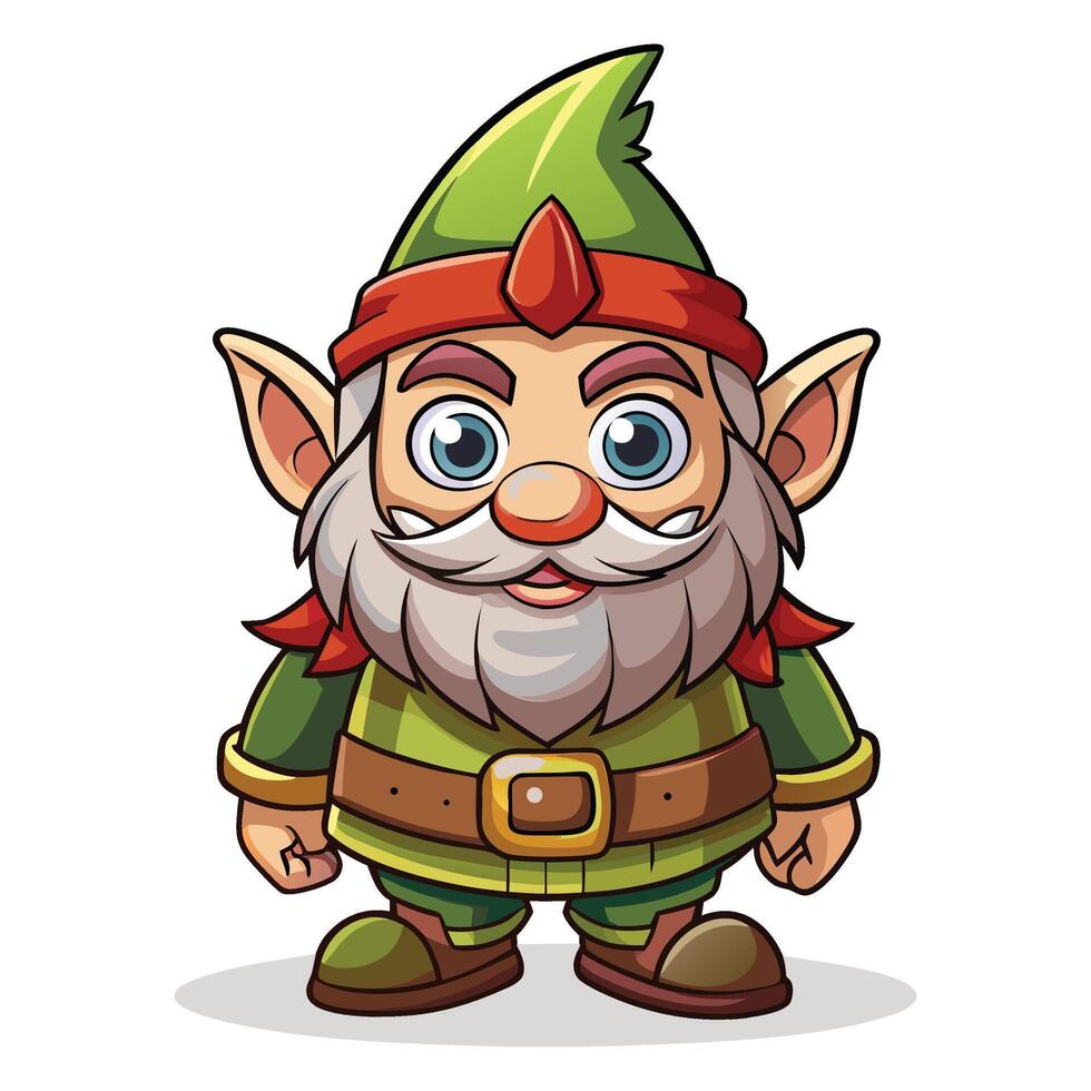 Cute dwarf clipart flat design isolated on white background vector
