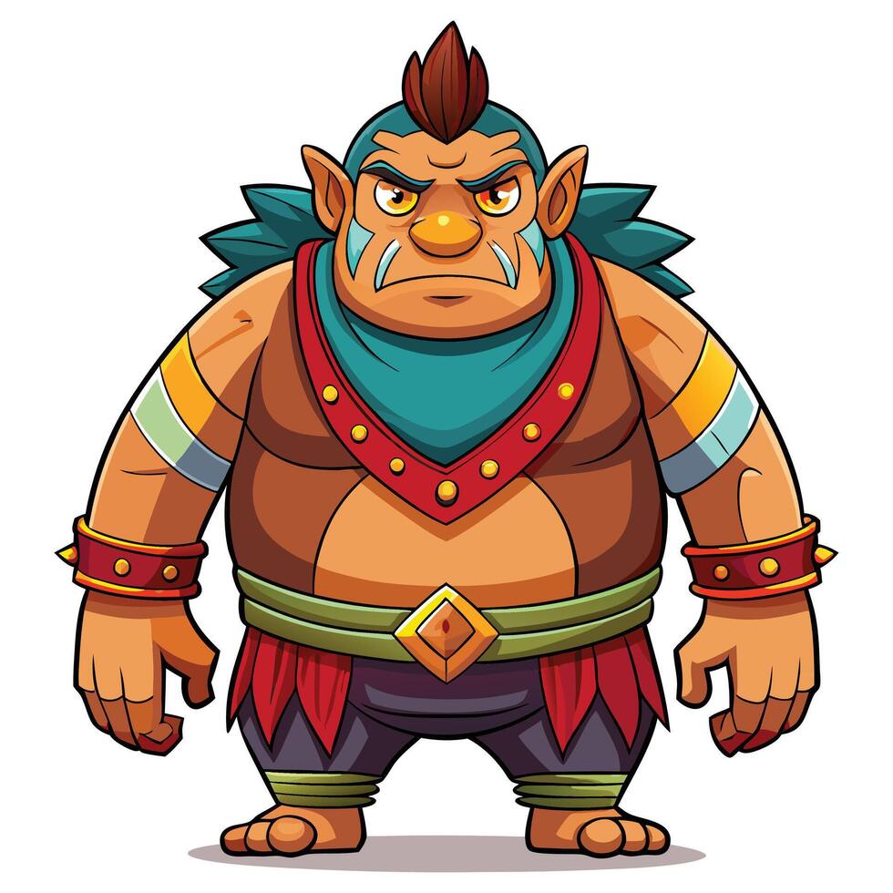 Big orc flat design isolated on white background vector