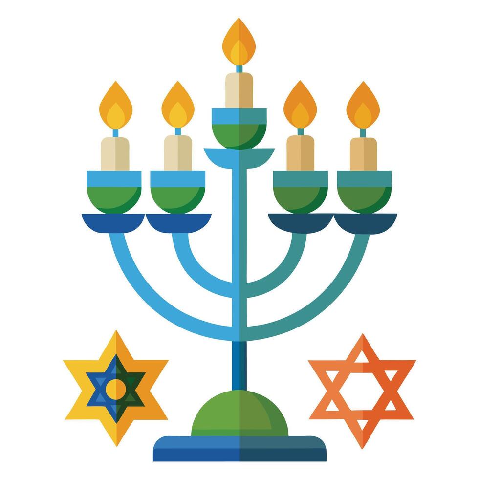 Hanukkah celebration chandelier isolated on white background vector
