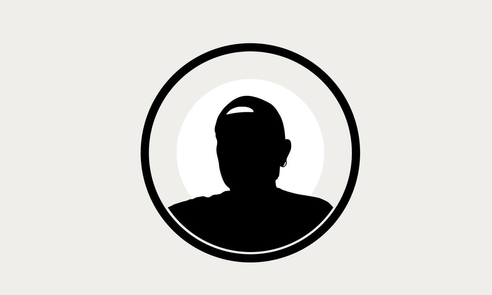 Minimalist Man Silhouette with Bold Contrast and Contemporary Style vector