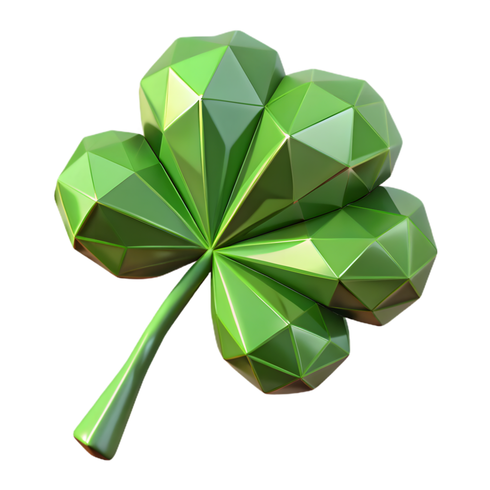 A green shamrock icon, a heart-shaped emerald gem design png