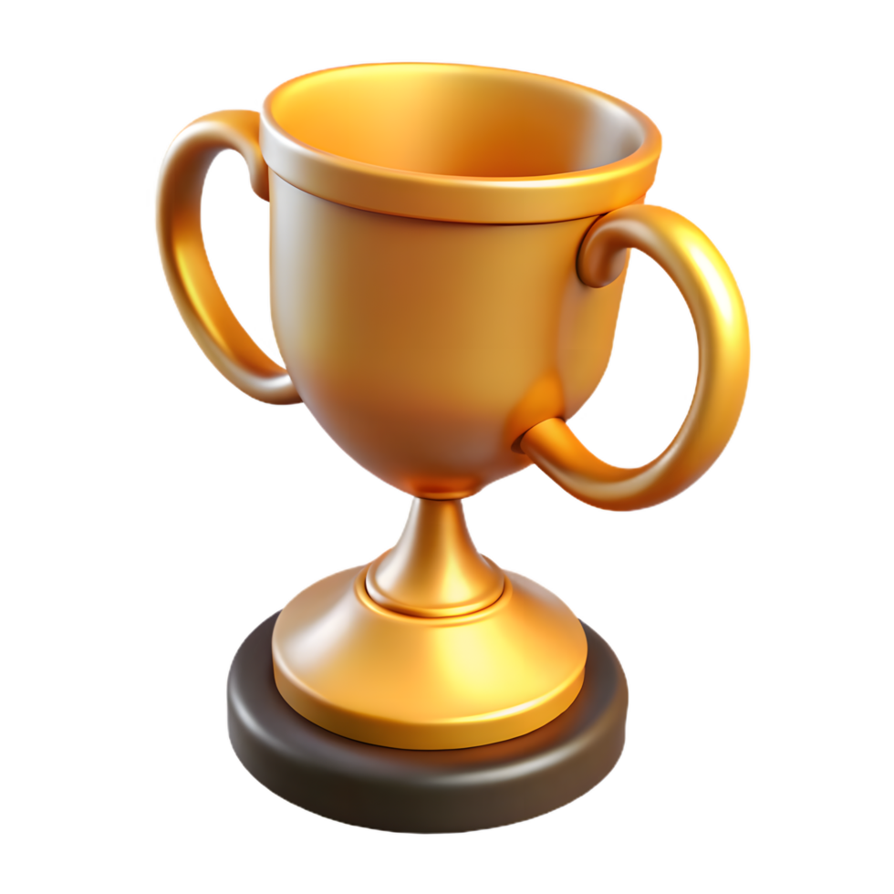 Golden trophy cup for victory and achievement png