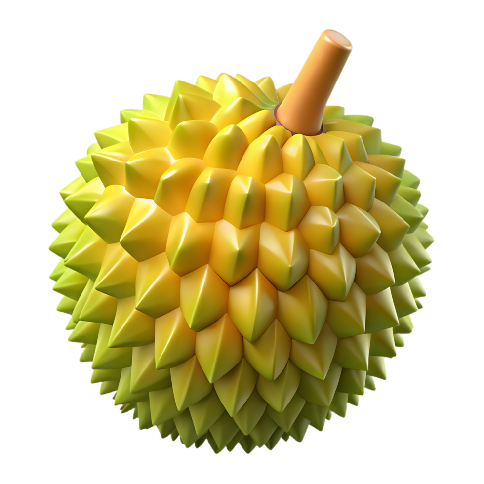 A vibrant durian, with its spiky, greenish-yellow exterior and a tantalizing peek at its creamy flesh, the King of Fruit png