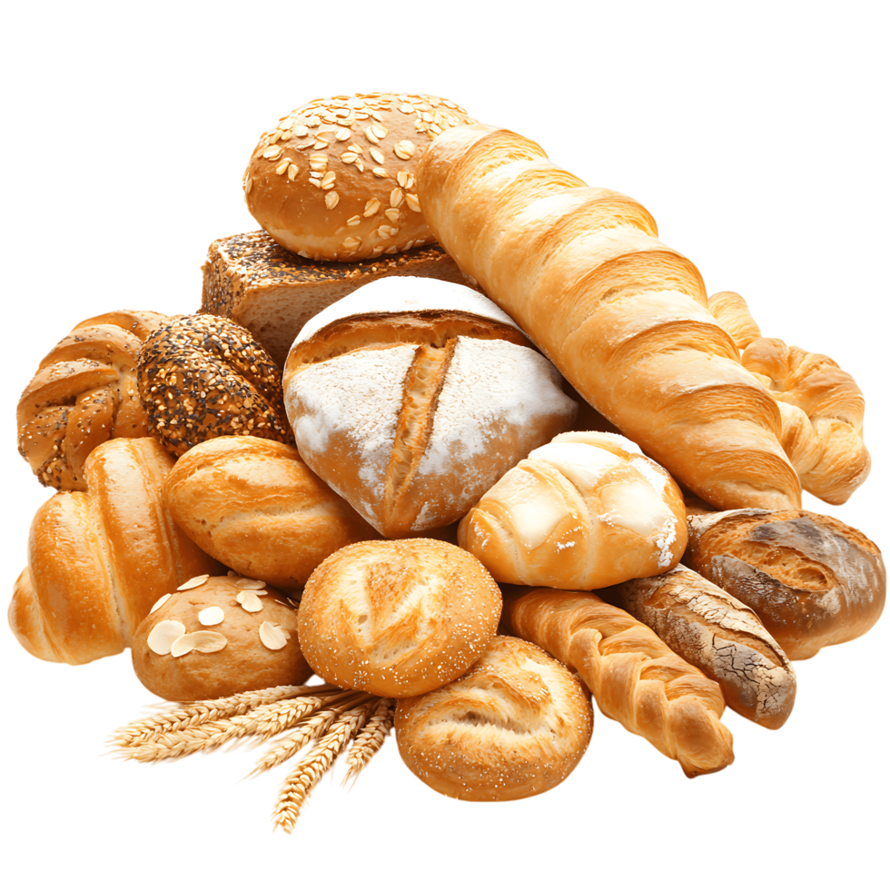 Assortment of fresh baked bread png