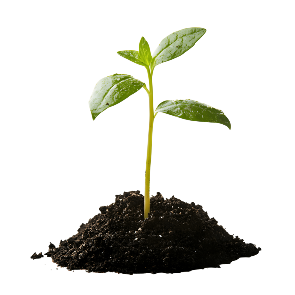 Tiny sprout in soil png