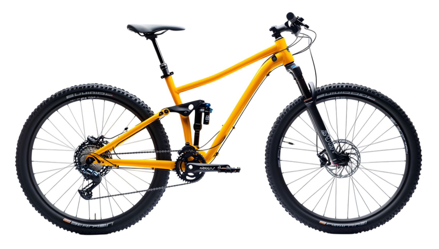 Yellow Mountain Bike with Black Components png