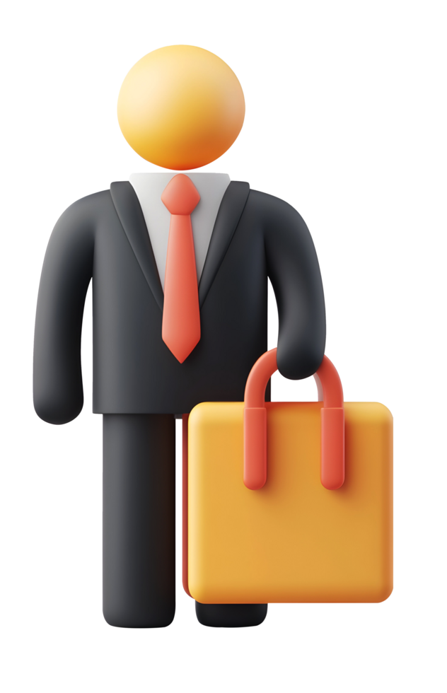 Business man with briefcase png
