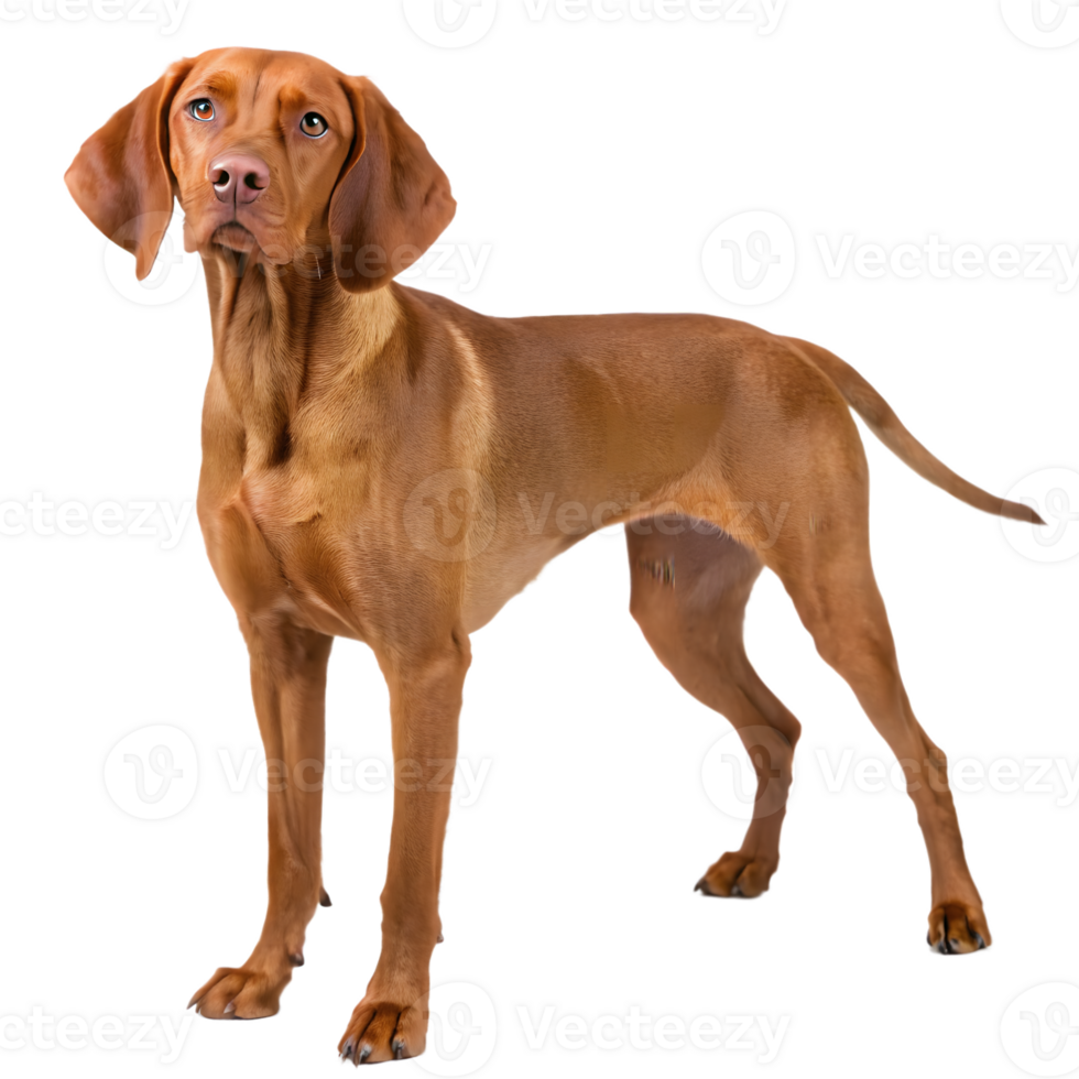 Elegant Hungarian Vizsla Standing Isolated on Transparent Background png