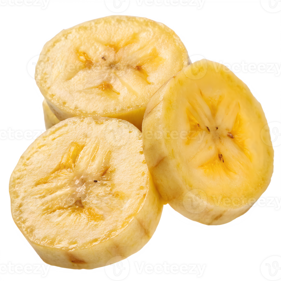 Sliced Banana Pieces Isolated on Transparent Background png