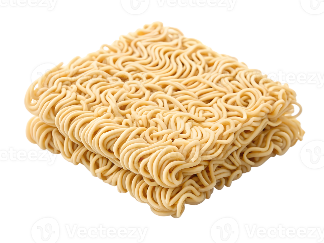 Two Blocks of Raw Instant Noodles, Isolated on Transparent Background png